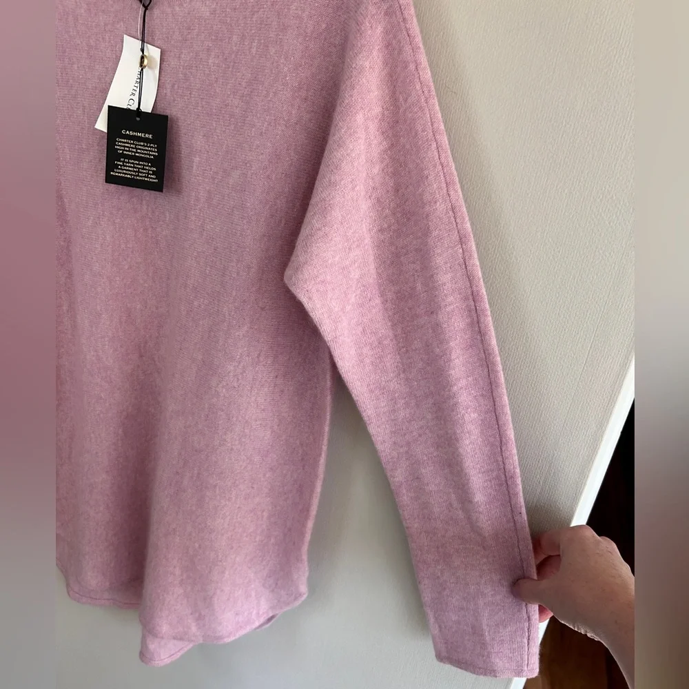 NWT CHARTER CLUB LUXURY 100% Cashmere Sweater Soft Old Money Parisian | Size M